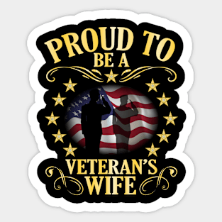 Proud To Be A Veteran's Wife Happy Veteran Day To Me Husband Sticker